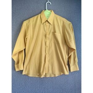 Enrico Rossini Mens  Long Sleeve Dress‎ Shirt Size Large Yellow